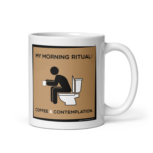 Coffee & Contemplation - Stick Figure Mug - #13