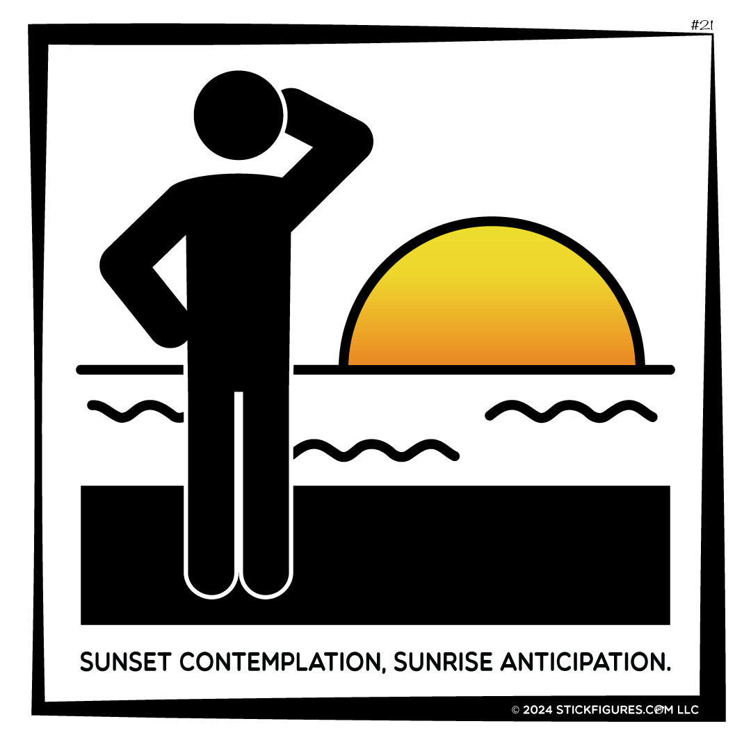 Sunset Contemplation - Stick figure Mug - #21