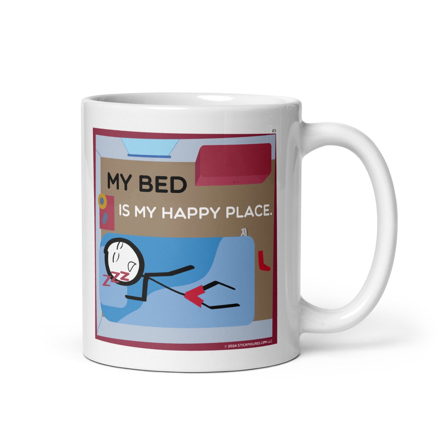 My Bed is My Happy Place - Stick Figure Mug - #3